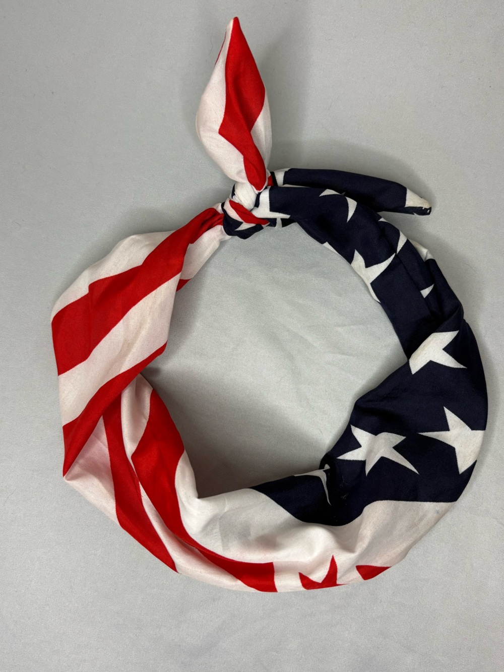 Patriotic Star & Stripe Bandana Scarf with Flexible Wire- Red White Blue